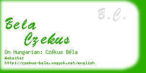 bela czekus business card